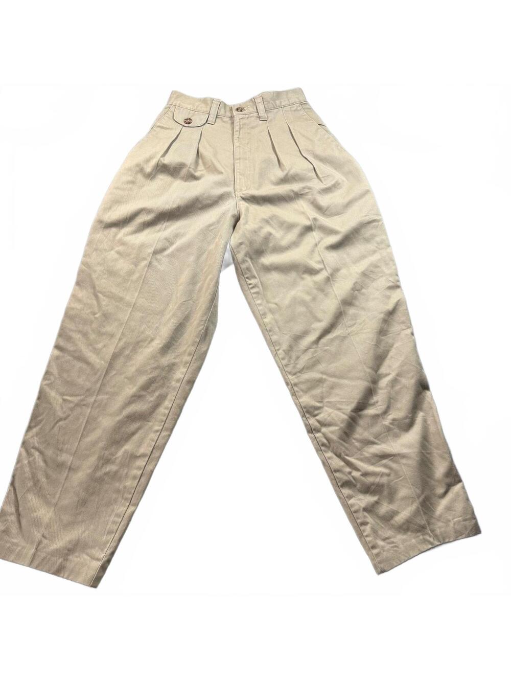 Vintage Lee Wrinkle Resistant Women’s Size 4 Petite Pleated Chino Pants Khaki
